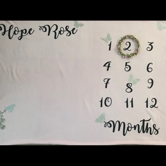 Milestone baby blanket handmade custom made for you